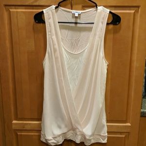 Express large peach and white sleeveless top